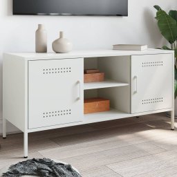 Gossi dulap tv, alb, 100,5x39x50,5 cm, otel