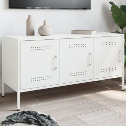 Gossi dulap tv, alb, 100,5x39x50,5 cm, otel