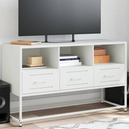 Gossi dulap tv, alb, 100,5x39x60,5 cm, otel