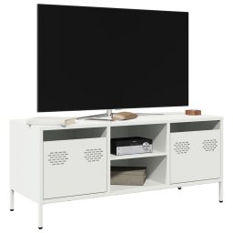 Gossi dulap tv, alb, 101,5x39x43,5 cm, otel laminat la rece