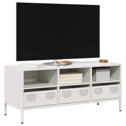 Gossi dulap tv, alb, 101,5x39x43,5 cm, otel laminat la rece