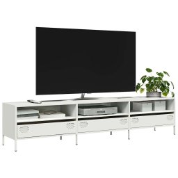 Gossi dulap tv, alb, 202x39x43,5 cm, otel laminat la rece