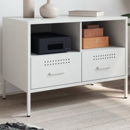 Gossi dulap tv, alb, 68x39x50,5 cm, otel laminat la rece