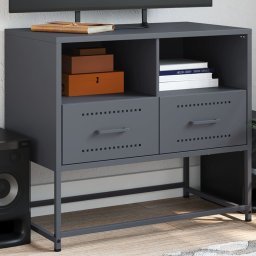 Gossi dulap tv, antracit, 68x39x60,5 cm, otel