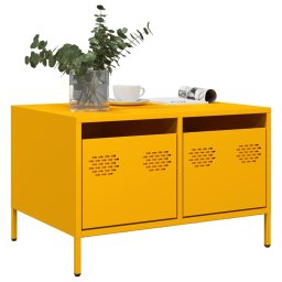 Gossi dulap tv, galben mustar, 68x50x43,5 cm, otel laminat la rece