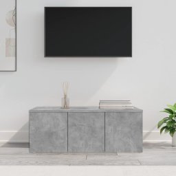 Gossi dulap tv, gri beton, 80 x 34 x 30 cm, lemn prelucrat