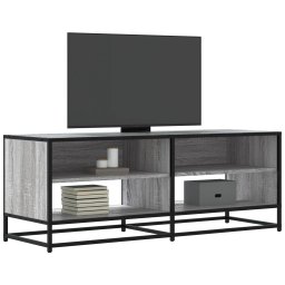 Gossi dulap tv, gri sonoma, 120,5x40x46 cm, lemn prelucrat si metal