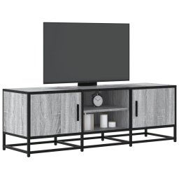Gossi dulap tv, gri sonoma, 120x35x41 cm, lemn prelucrat si metal