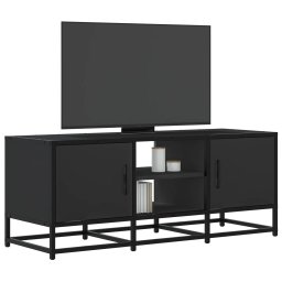 Gossi dulap tv, negru, 100x35x41 cm, lemn prelucrat si metal