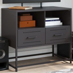 Gossi dulap tv, negru, 68x39x60,5 cm, otel
