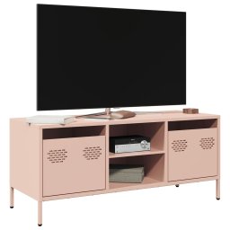 Gossi dulap tv, roz, 101,5x39x43,5 cm, otel laminat la rece