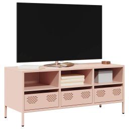 Gossi dulap tv, roz, 101,5x39x43,5 cm, otel laminat la rece