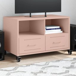 Gossi dulap tv, roz, 68x39x43,5 cm, otel laminat la rece