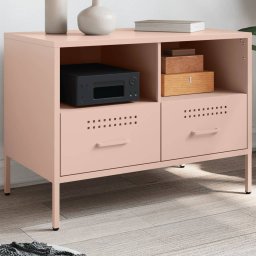 Gossi dulap tv, roz, 68x39x50,5 cm, otel laminat la rece