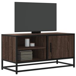 Gossi dulap tv, stejar maro, 80x34,5x40 cm, lemn prelucrat si metal