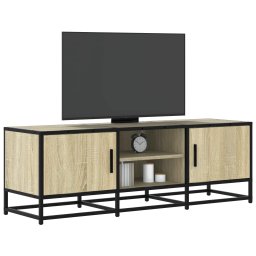 Gossi dulap tv, stejar sonoma, 120x35x41 cm, lemn prelucrat si metal