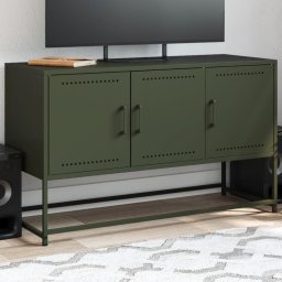 Gossi dulap tv, verde masliniu, 100,5x39x60,5 cm, otel