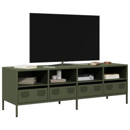 Gossi dulap tv, verde masliniu, 135x39x43,5 cm, otel laminat la rece
