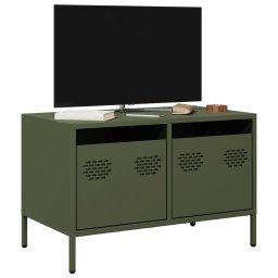 Gossi dulap tv, verde masliniu, 68x39x43,5 cm, otel laminat la rece