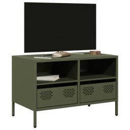 Gossi dulap tv, verde masliniu, 68x39x43,5 cm, otel laminat la rece