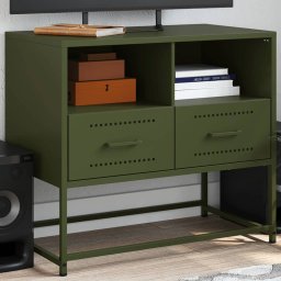 Gossi dulap tv, verde masliniu, 68x39x60,5 cm, otel