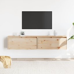 Gossi dulapuri de perete 2 buc. 80x30x35 cm, lemn masiv de pin