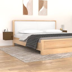 Gossi dulapuri perete 2 buc, maro miere, 31,5x30x30cm, lemn masiv pin