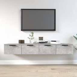 Gossi dulapuri perete, 2 buc., gri beton, 68x30x20 cm, lemn prelucrat