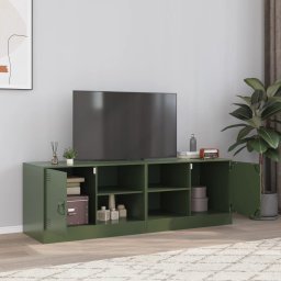 Gossi dulapuri tv 2 buc., verde maslina, 67x39x44 cm otel