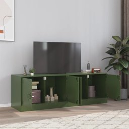 Gossi dulapuri tv 2 buc., verde maslina, 67x39x44 cm otel