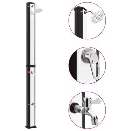 Gossi dus solar de exterior cu cap de dus si robinet, 35 l