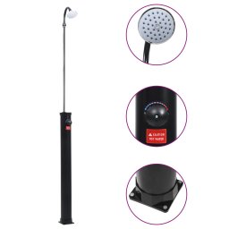 Gossi dus solar de gradina, negru, 215 cm, 8 l