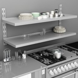 Gossi etajera de perete cu 2 rafturi, 150 x 30 cm, otel inoxidabil