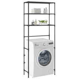 Gossi etajera peste masina de spalat cu 3 polite negru 69x28x169 cm