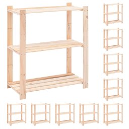 Gossi etajere cu 3 niveluri, 10 buc., 80x38x90 cm, pin masiv, 150 kg