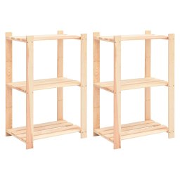 Gossi etajere cu 3 niveluri, 2 buc., 60x38x90 cm, pin masiv, 150 kg