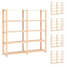 Gossi etajere cu 5 niveluri 5 buc, 170x38x170 cm, lemn de pin, 500 kg