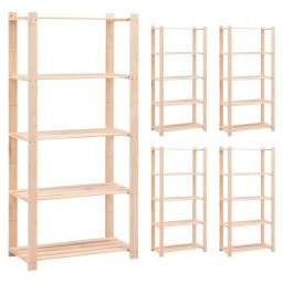 Gossi etajere cu 5 niveluri, 5 buc., 80x38x170 cm, pin masiv, 250 kg