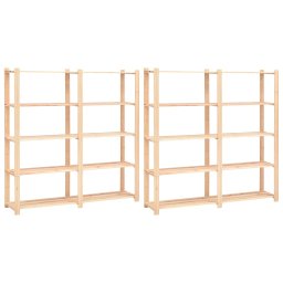 Gossi etajere cu 5 rafturi, 2 buc, 170x38x170 cm, lemn de pin, 500 kg