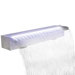 Gossi fantana piscina dreptunghiulara led-uri 60 cm otel inoxidabil