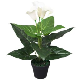 Gossi floare de cala crin artificiala cu ghiveci, 45 cm, alb