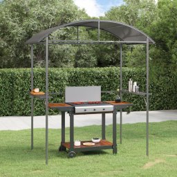 Gossi foisor gratar cu rafturi laterale, antracit 220x115x230 cm otel