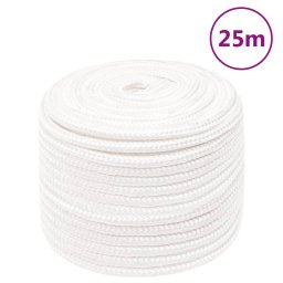 Gossi franghie de barca, alb complet, 14 mm, 25 m, polipropilena