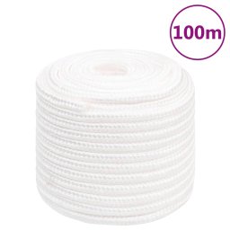 Gossi franghie de barca, alb complet, 16 mm, 100 m, polipropilena
