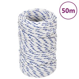 Gossi franghie de barca, alb, 2 mm, 50 m, polipropilena