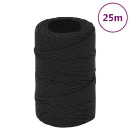 Gossi franghie de barca, negru complet, 2 mm, 25 m, polipropilena