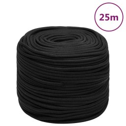 Gossi franghie de barca, negru complet, 6 mm, 25 m, polipropilena
