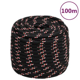 Gossi franghie de barca, negru, 18 mm, 100 m, polipropilena