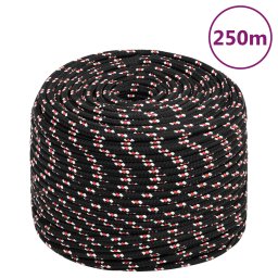 Gossi franghie de barca, negru, 6 mm, 250 m, polipropilena