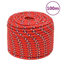 Gossi franghie de barca, rosu, 12 mm, 100 m, polipropilena